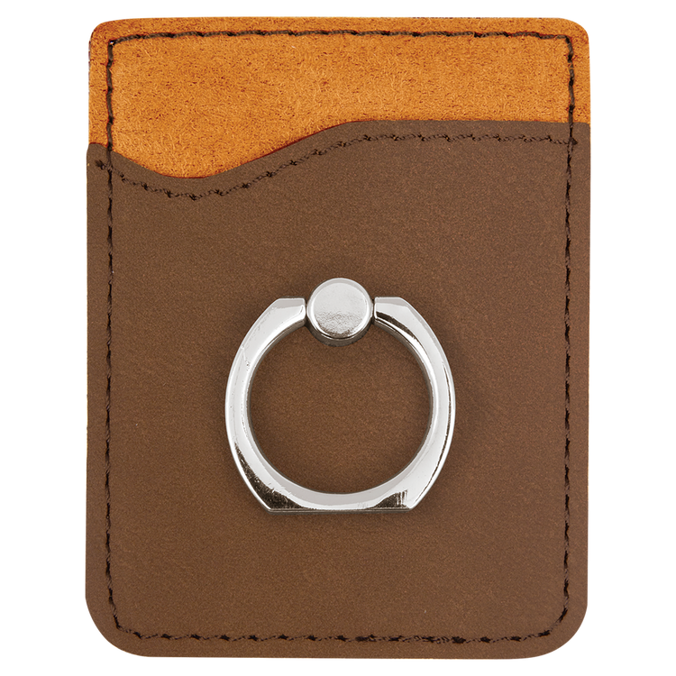 Leatherette Phone Wallet with Ring