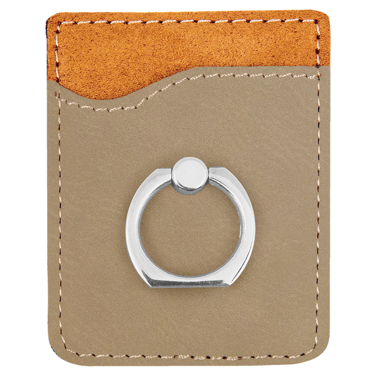 Leatherette Phone Wallet with Ring