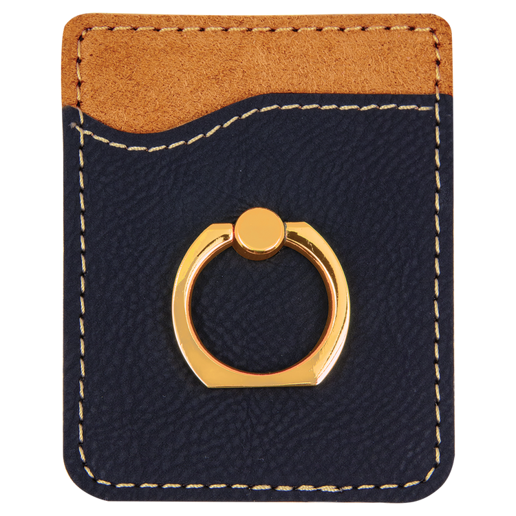 Leatherette Phone Wallet with Ring