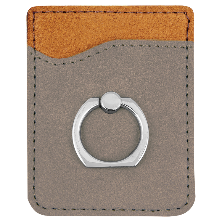 Leatherette Phone Wallet with Ring