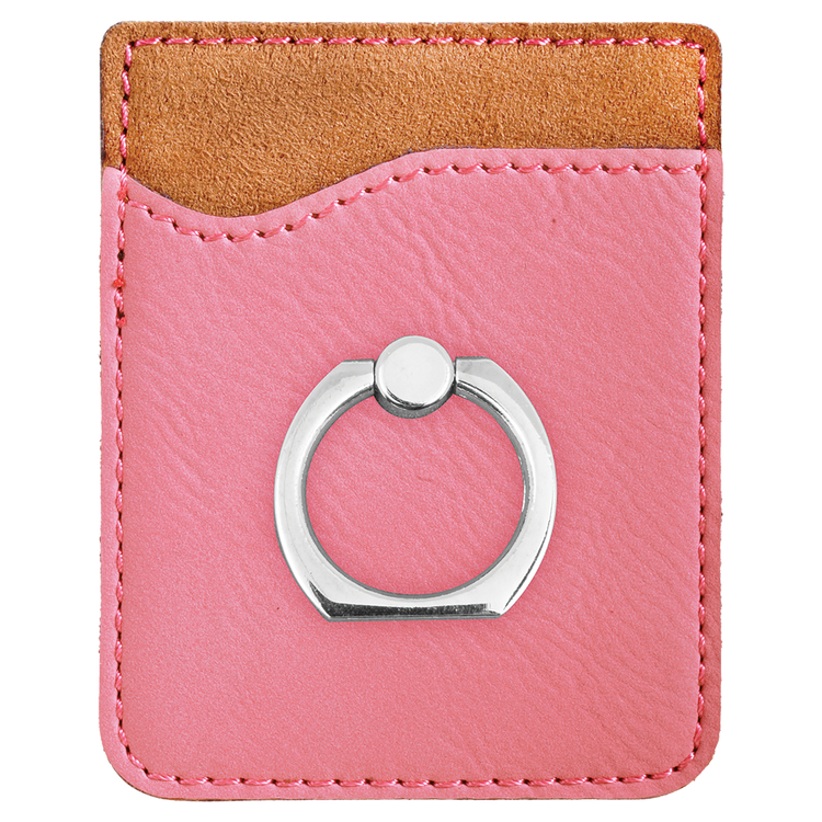 Leatherette Phone Wallet with Ring