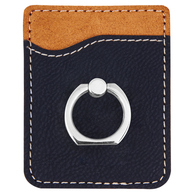 Leatherette Phone Wallet with Ring