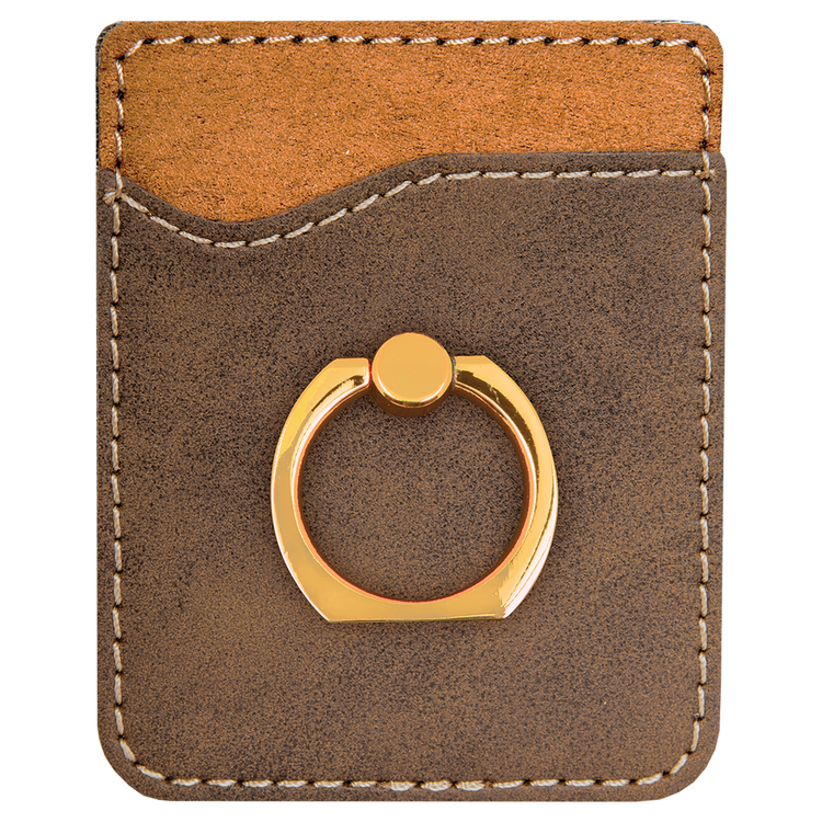 Leatherette Phone Wallet with Ring