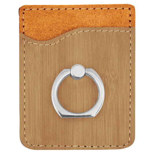 Leatherette Phone Wallet with Ring