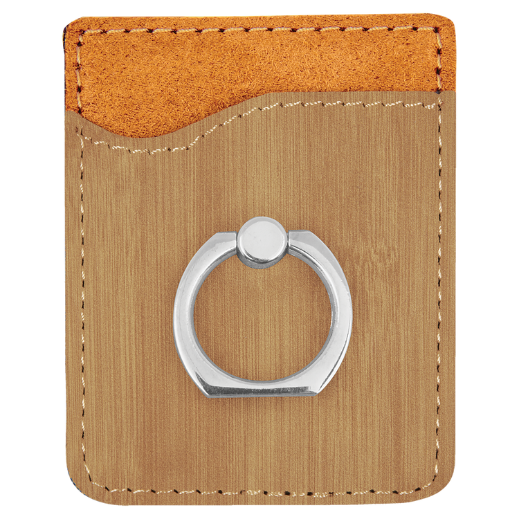 Leatherette Phone Wallet with Ring