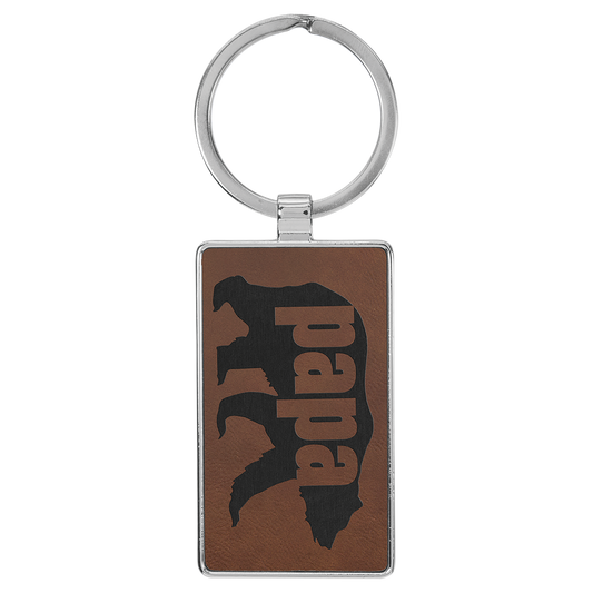 Leatherette and Metal Key Chain