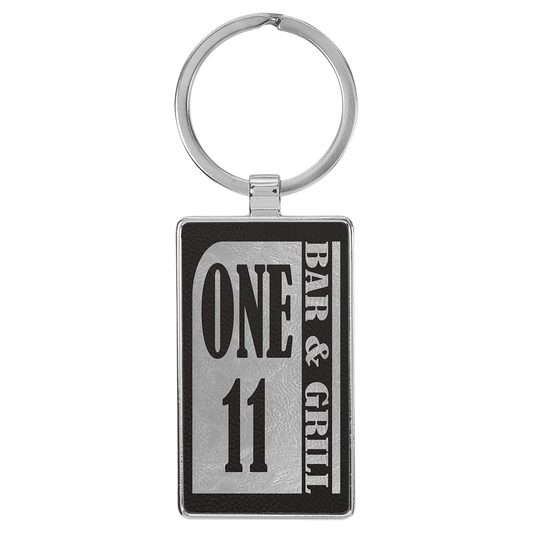 Leatherette and Metal Key Chain