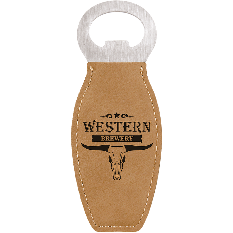 Bottle Opener with Leatherette Grip with Magnet