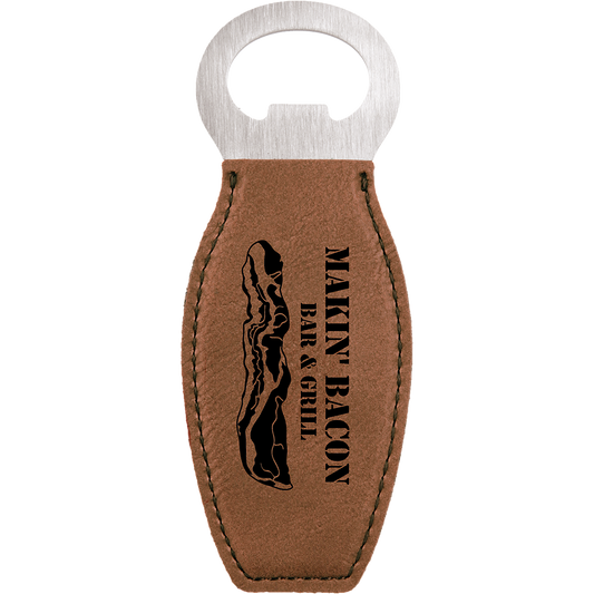Bottle Opener with Leatherette Grip with Magnet