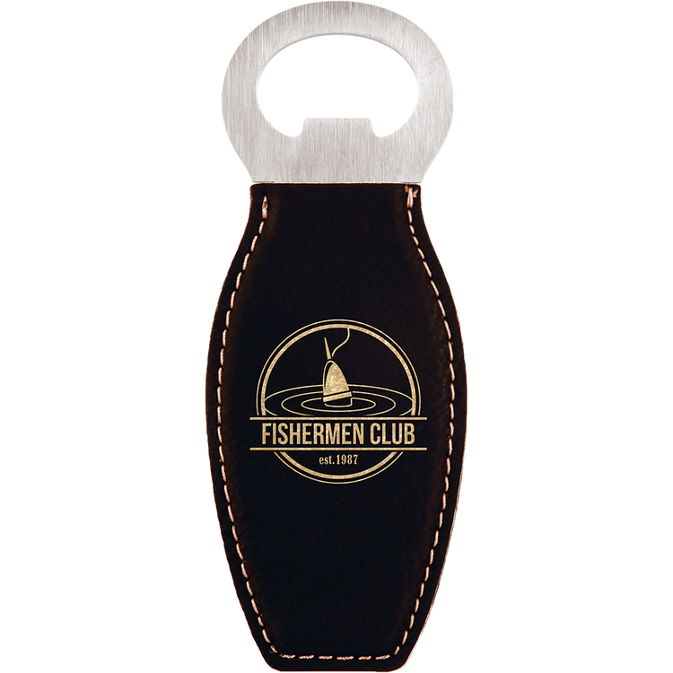 Bottle Opener with Leatherette Grip with Magnet