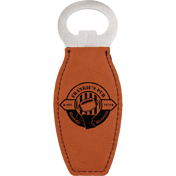 Bottle Opener with Leatherette Grip with Magnet