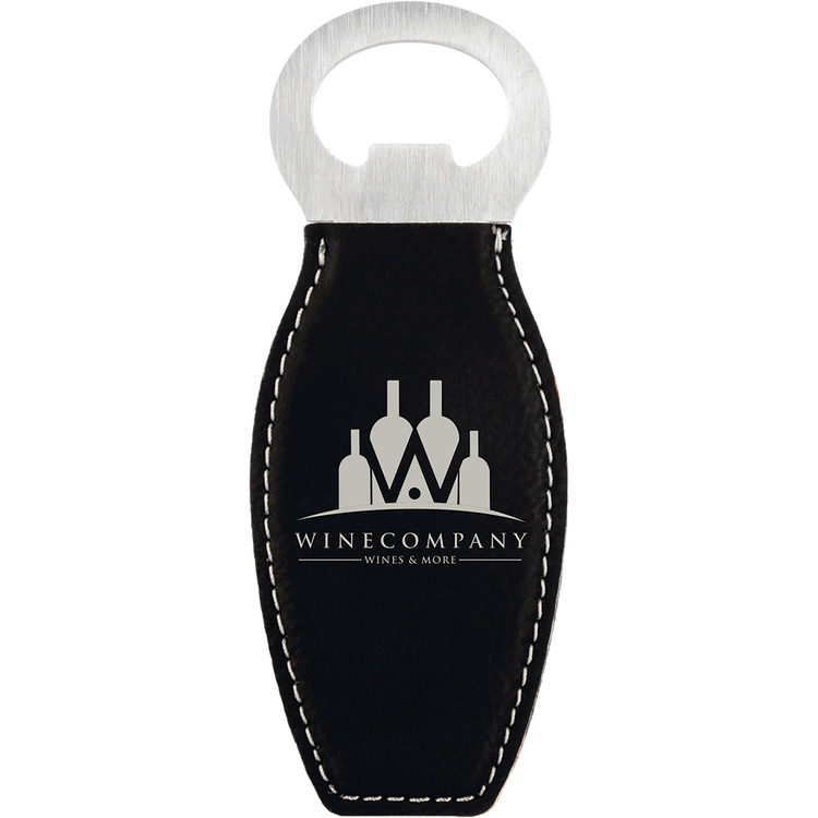 Bottle Opener with Leatherette Grip with Magnet