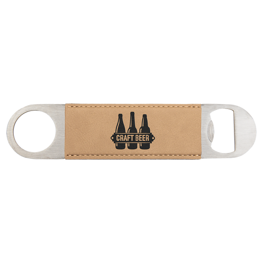 Bottle Opener with Leatherette Grip